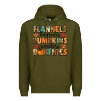 Army Green flannels hayrides pumpkinsbonfires Premium Hoodie - MaliasSmallBusiness