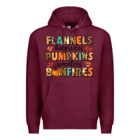 Burgundy flannels hayrides pumpkinsbonfires Premium Hoodie - MaliasSmallBusiness
