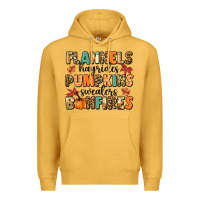 Mustard flannels hayrides pumpkinsbonfires Premium Hoodie - MaliasSmallBusiness