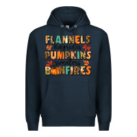 Navy flannels hayrides pumpkinsbonfires Premium Hoodie - MaliasSmallBusiness
