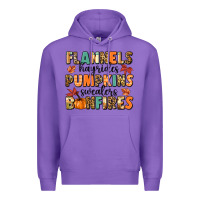 Purple flannels hayrides pumpkinsbonfires Premium Hoodie - MaliasSmallBusiness