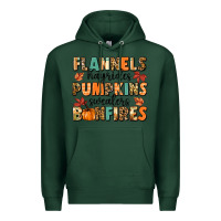 Sports Green flannels hayrides pumpkinsbonfires Premium Hoodie - MaliasSmallBusiness