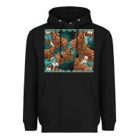Black turquoises gemstones cowhide highlands cow Heavyweight Hoodie - BarkalooDesign