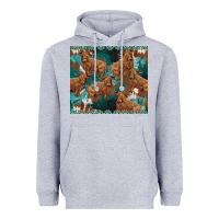 Heather Grey turquoises gemstones cowhide highlands cow Heavyweight Hoodie - BarkalooDesign