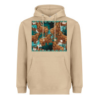 Mushroom turquoises gemstones cowhide highlands cow Heavyweight Hoodie - BarkalooDesign