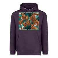 Plum turquoises gemstones cowhide highlands cow Heavyweight Hoodie - BarkalooDesign