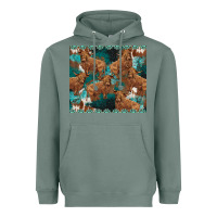 Sage turquoises gemstones cowhide highlands cow Heavyweight Hoodie - BarkalooDesign