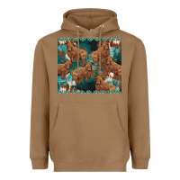 Toasted Coconut turquoises gemstones cowhide highlands cow Heavyweight Hoodie - BarkalooDesign