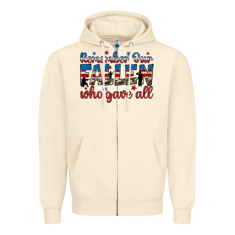Remember Our Fallen Who Gave All Zipper Hoodie by JahusDesignShop | Teevron