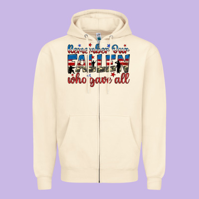 Remember Our Fallen Who Gave All Zipper Hoodie Designed By Jahusdesignshop