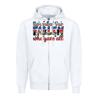 White remember our fallen who gave all Zipper Hoodie - JahusDesignShop