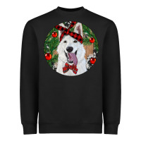 Black Christmas White Shepherd With Cowhide Heavyweight Sweatshirt - RanaPortraitStore