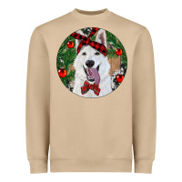 Mushroom Christmas White Shepherd With Cowhide Heavyweight Sweatshirt - RanaPortraitStore