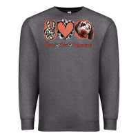 Charcoal Heather Peace Love Dalmatians Premium Sweatshirt - Jasminsmagicworld