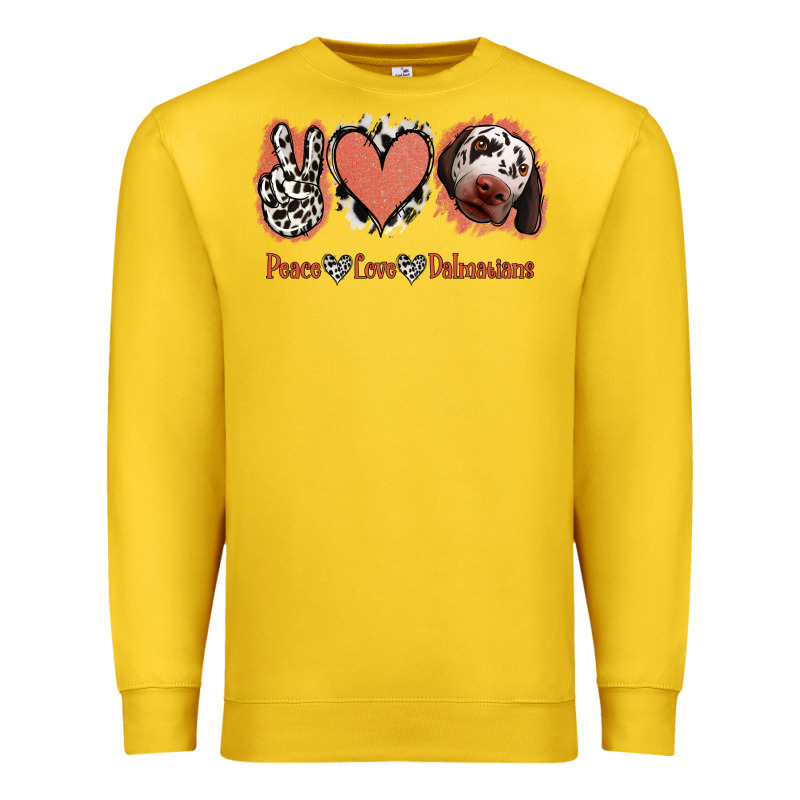 Peace Love Dalmatians Premium Sweatshirt by Jasminsmagicworld | Teevron