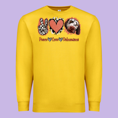 Peace Love Dalmatians Premium Sweatshirt Designed By Jasminsmagicworld