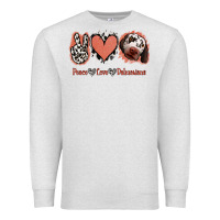 Oatmeal Heather Peace Love Dalmatians Premium Sweatshirt - Jasminsmagicworld