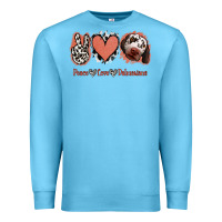 Ocean Blue Peace Love Dalmatians Premium Sweatshirt - Jasminsmagicworld