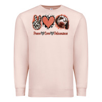 Pale Pink Peace Love Dalmatians Premium Sweatshirt - Jasminsmagicworld