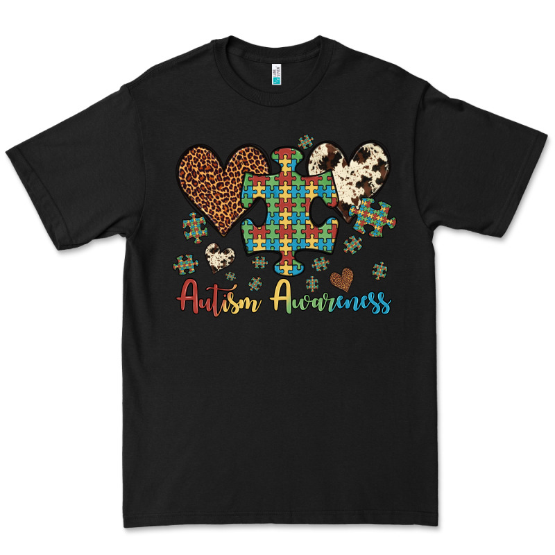 Autism Awareness Leopard Cowhide Herts Puzzle Premium Tee by Artiststas | Teevron