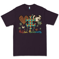 Plum autism awareness leopard cowhide herts puzzle Premium Tee - Artiststas