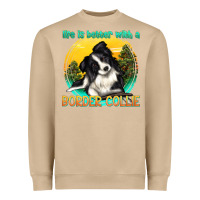 Mushroom life is better with a border collie Heavyweight Sweatshirt - texasbilliewilder