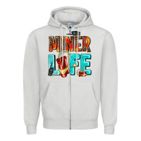 Dove Grey miner life Zipper Hoodie - AdoDesignShop