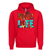 Red miner life Zipper Hoodie - AdoDesignShop