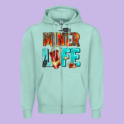 Miner Life Zipper Hoodie Designed By Adodesignshop