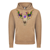 Mardi Gras Bull Skull Vintage Hoodie | Teevron