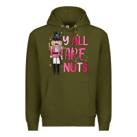 Army Green yall are nuts Premium Hoodie - MaliasSmallBusiness