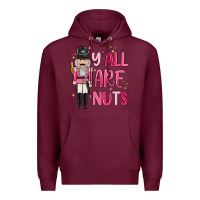 Burgundy yall are nuts Premium Hoodie - MaliasSmallBusiness