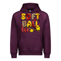 Mauve Wine softball life Urban Hoodie - Artiststas