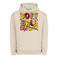 Pigment French Oak softball life Urban Hoodie - Artiststas