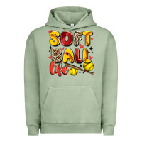 Pigment Oil Green softball life Urban Hoodie - Artiststas