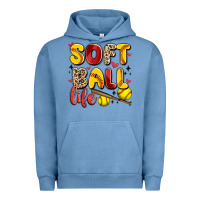 Pigment Pebble Blue softball life Urban Hoodie - Artiststas