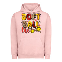 Pigment Salmon softball life Urban Hoodie - Artiststas