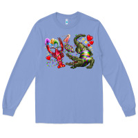 Colony Blue mardi gras Long Sleeve Tee - RacoonDesign