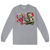 Heather Grey mardi gras Long Sleeve Tee - RacoonDesign