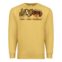 Antique Gold Peace Love Dachshund Premium Sweatshirt - Jasminsmagicworld