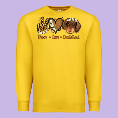 Peace Love Dachshund Premium Sweatshirt Designed By Jasminsmagicworld