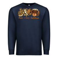 Navy Peace Love Dachshund Premium Sweatshirt - Jasminsmagicworld
