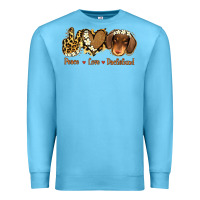 Ocean Blue Peace Love Dachshund Premium Sweatshirt - Jasminsmagicworld