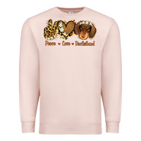 Pale Pink Peace Love Dachshund Premium Sweatshirt - Jasminsmagicworld