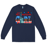 Navy all american girl Long Sleeve Tee - AdoDesignShop