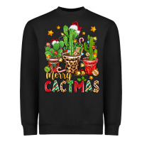 Black christmas cactus merry cactmas Heavyweight Sweatshirt - Zillion Design Studio