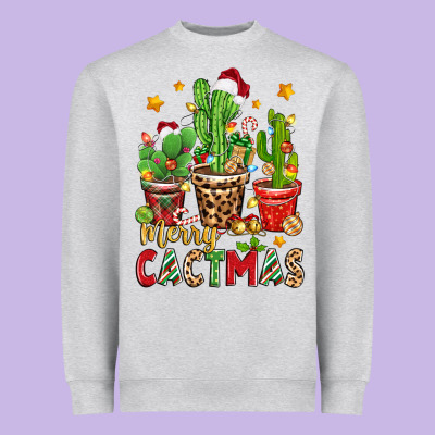 Christmas Cactus Merry Cactmas Heavyweight Sweatshirt Designed By Zillion Design Studio