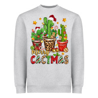 Heather Grey christmas cactus merry cactmas Heavyweight Sweatshirt - Zillion Design Studio