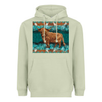 Matcha turquoises gemstones cowhide highland cow Heavyweight Hoodie - BarkalooDesign