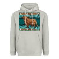 Moon Dust turquoises gemstones cowhide highland cow Heavyweight Hoodie - BarkalooDesign